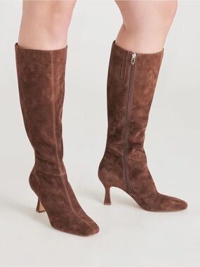 Dolce Vita Brown Suede Knee-High Heeled Boots